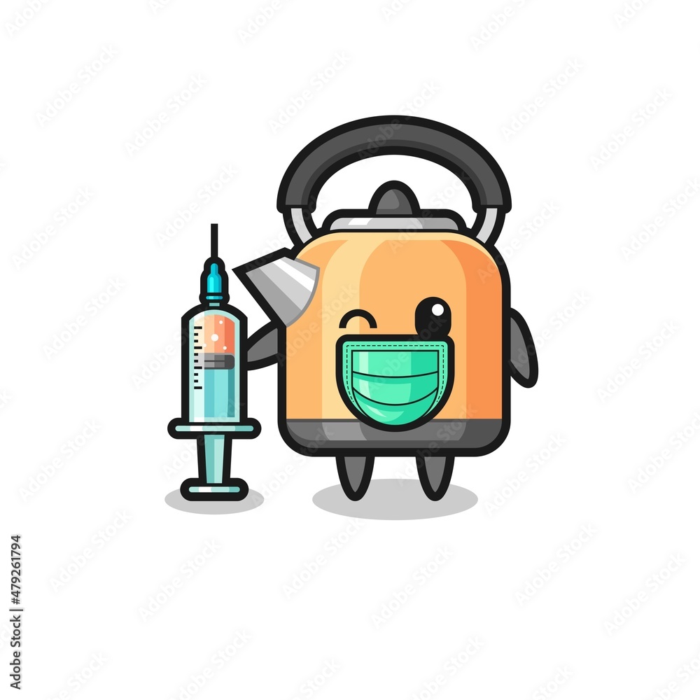 kettle mascot as vaccinator kettle mascot as vaccinator