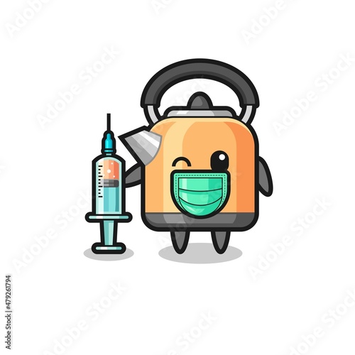kettle mascot as vaccinator