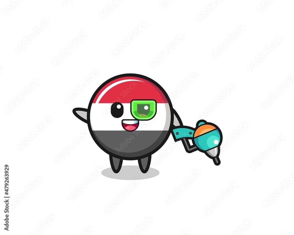 yemen flag cartoon as future warrior mascot yemen flag cartoon as future warrior mascot