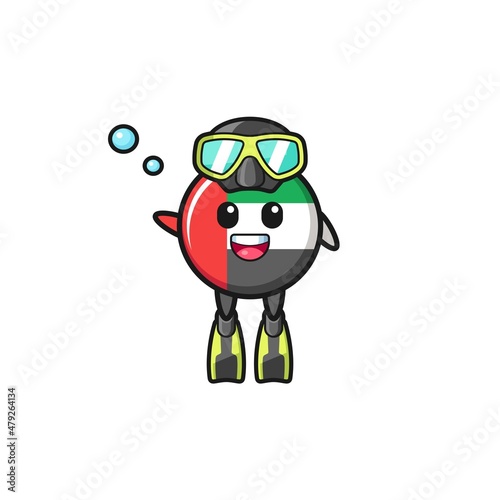 the uae flag diver cartoon character