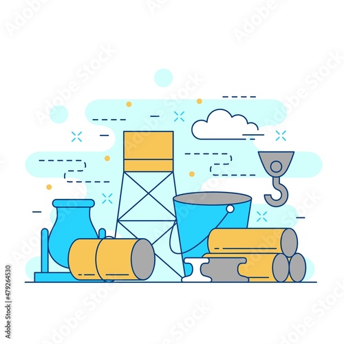 Metallurgy industrial concept website illustration design 4
