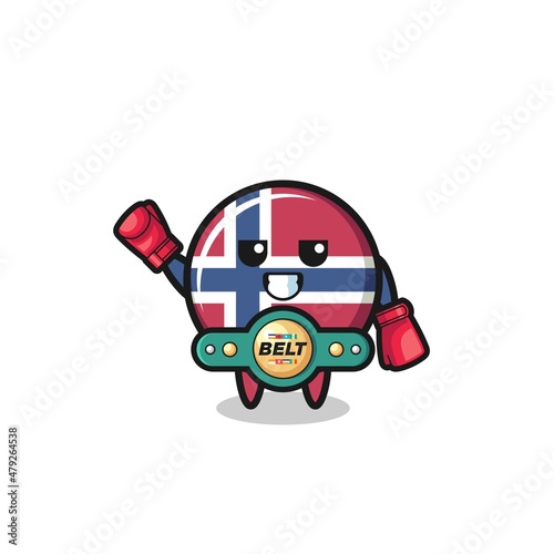 norway flag boxer mascot character