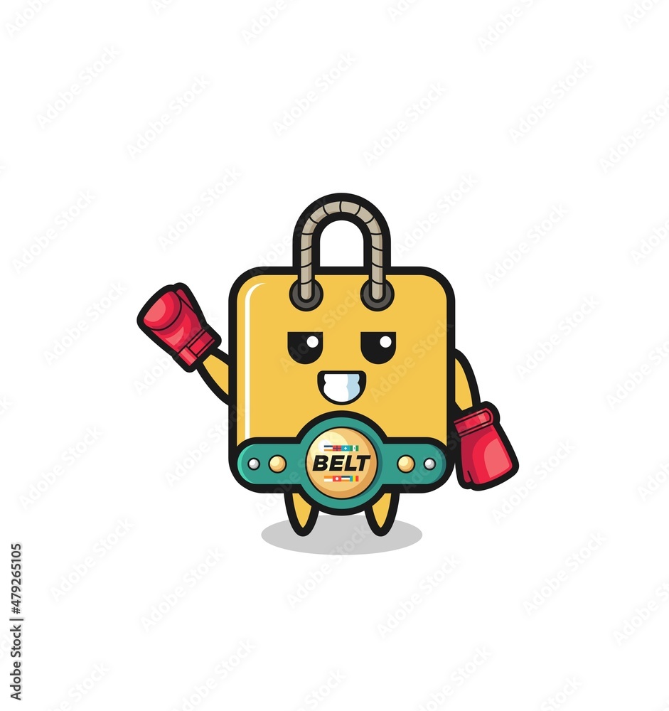 shopping bag boxer mascot character shopping bag boxer mascot character
