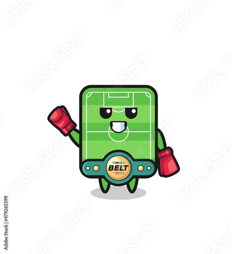 football field boxer mascot character