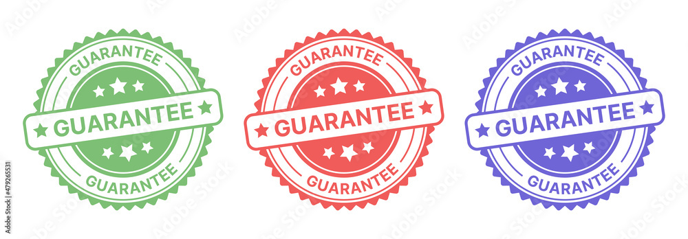 Fototapeta premium Guarantee grunge rubber stamp set. Vector illustration