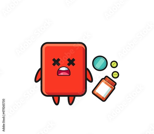 illustration of overdose red card character
