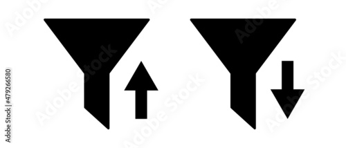 The filter icon. Ascending sort and descending sort icon sets.