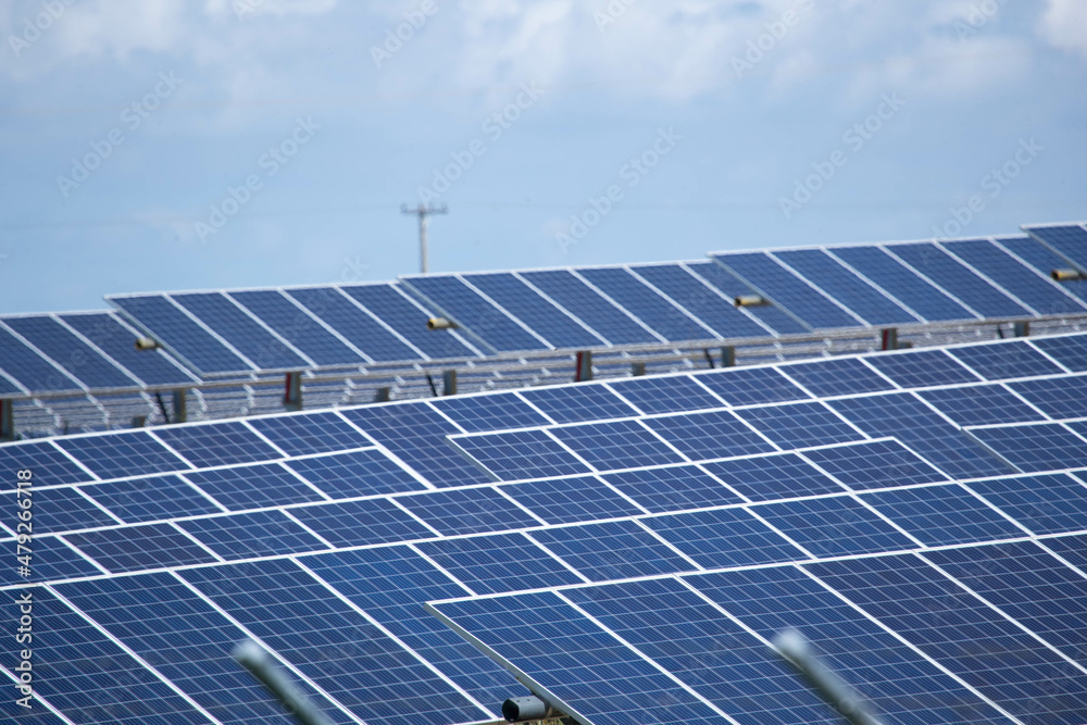 solar farm green energy from sun light show a lot of solar cell plate. Selective focus solar farm green energy from sun light show a lot of solar cell plate. Selective focus