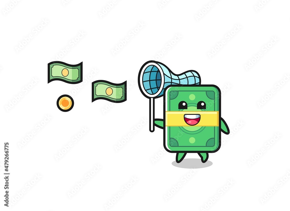 illustration of the money catching flying money illustration of the money catching flying money