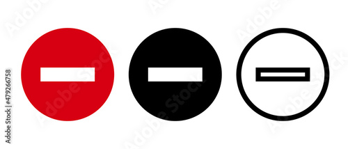 Stop sign icon set. Vector.