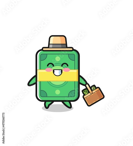 money herbalist character searching a herbal