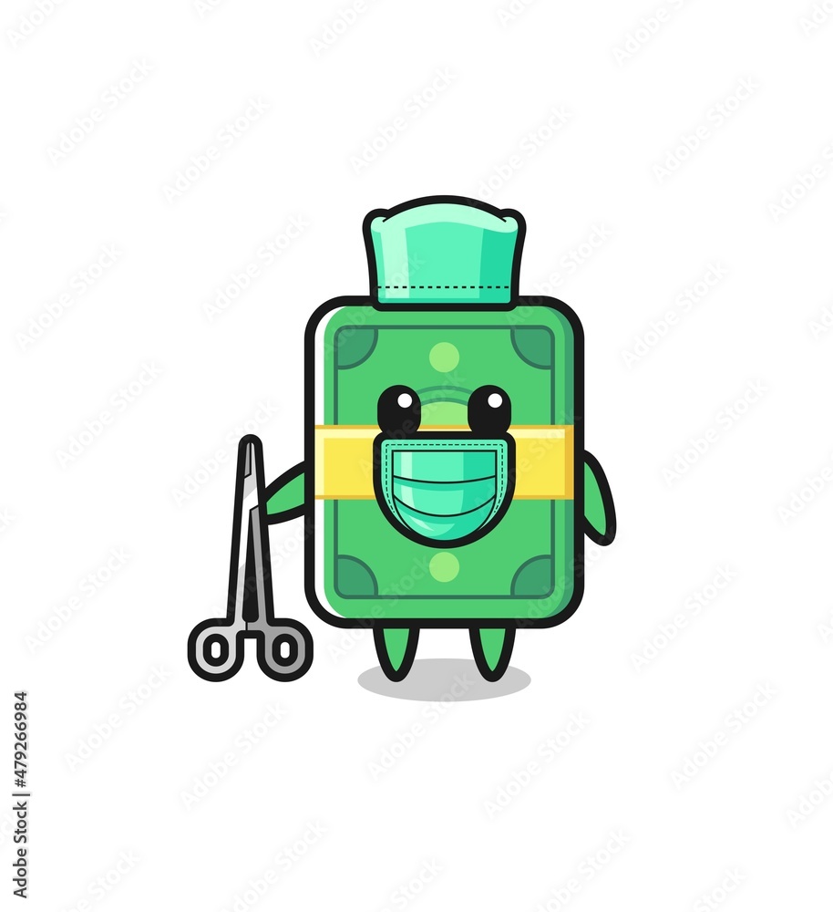 surgeon money mascot character