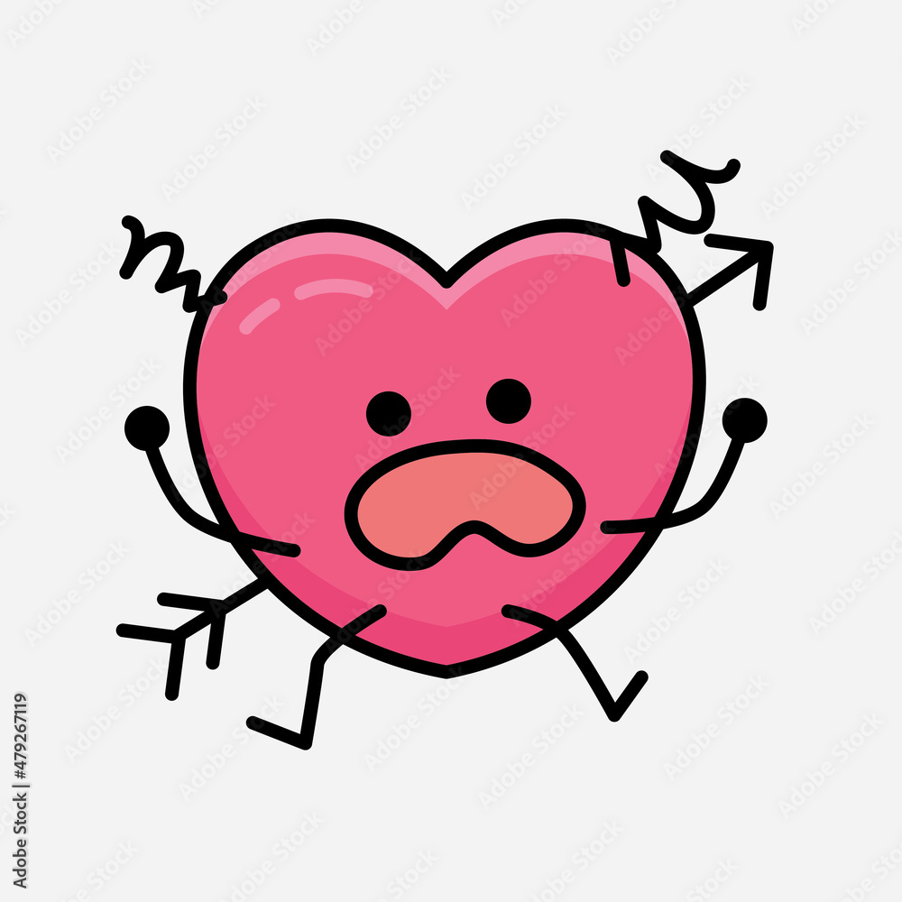 Heart with Arrow Mascot Character Vector Illustration Heart with Arrow Mascot Character Vector Illustration