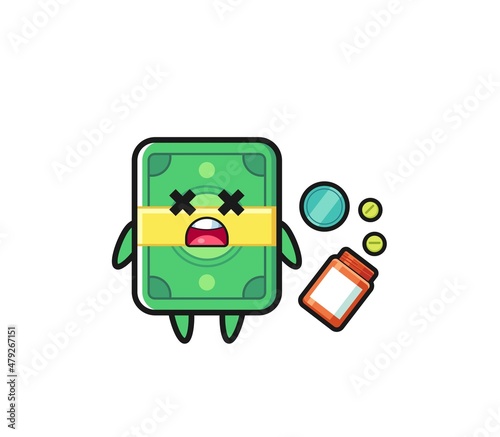 illustration of overdose money character