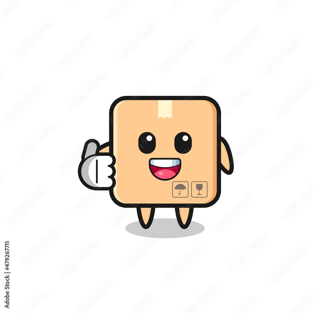 cardboard box mascot doing thumbs up gesture cardboard box mascot doing thumbs up gesture