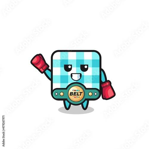 checkered tablecloth boxer mascot character
