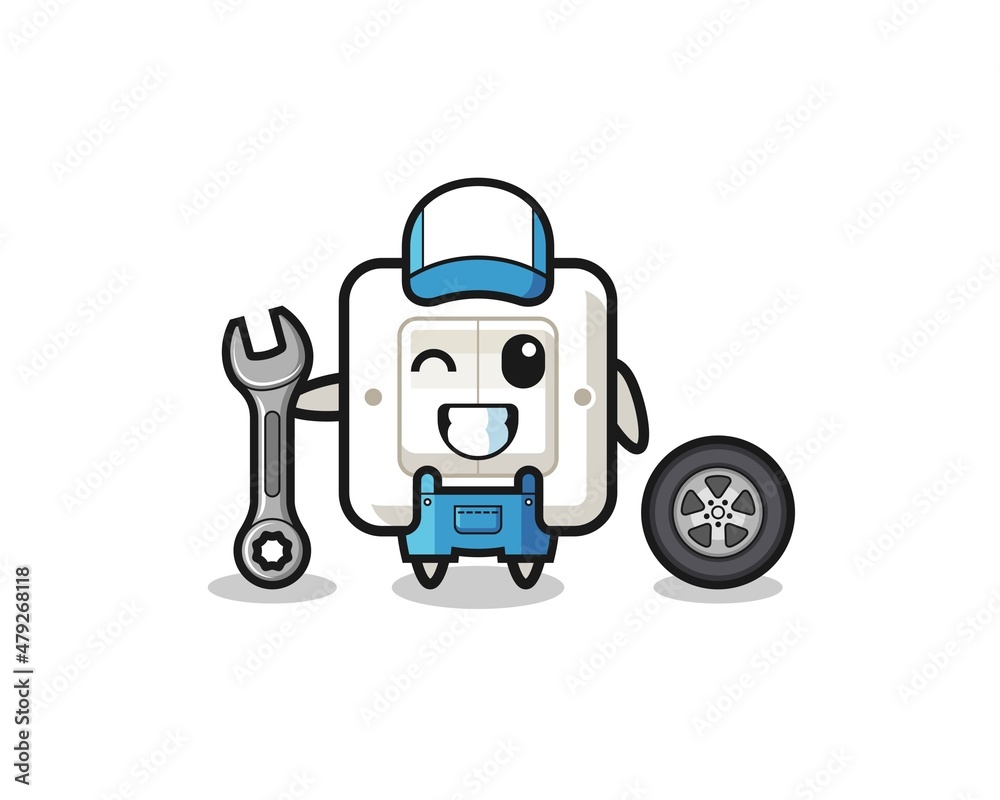the light switch character as a mechanic mascot the light switch character as a mechanic mascot