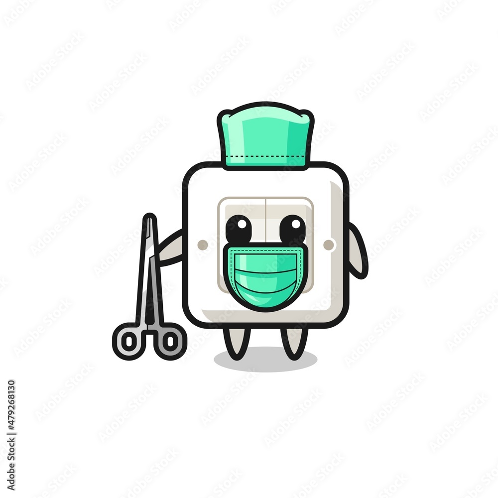 surgeon light switch mascot character surgeon light switch mascot character