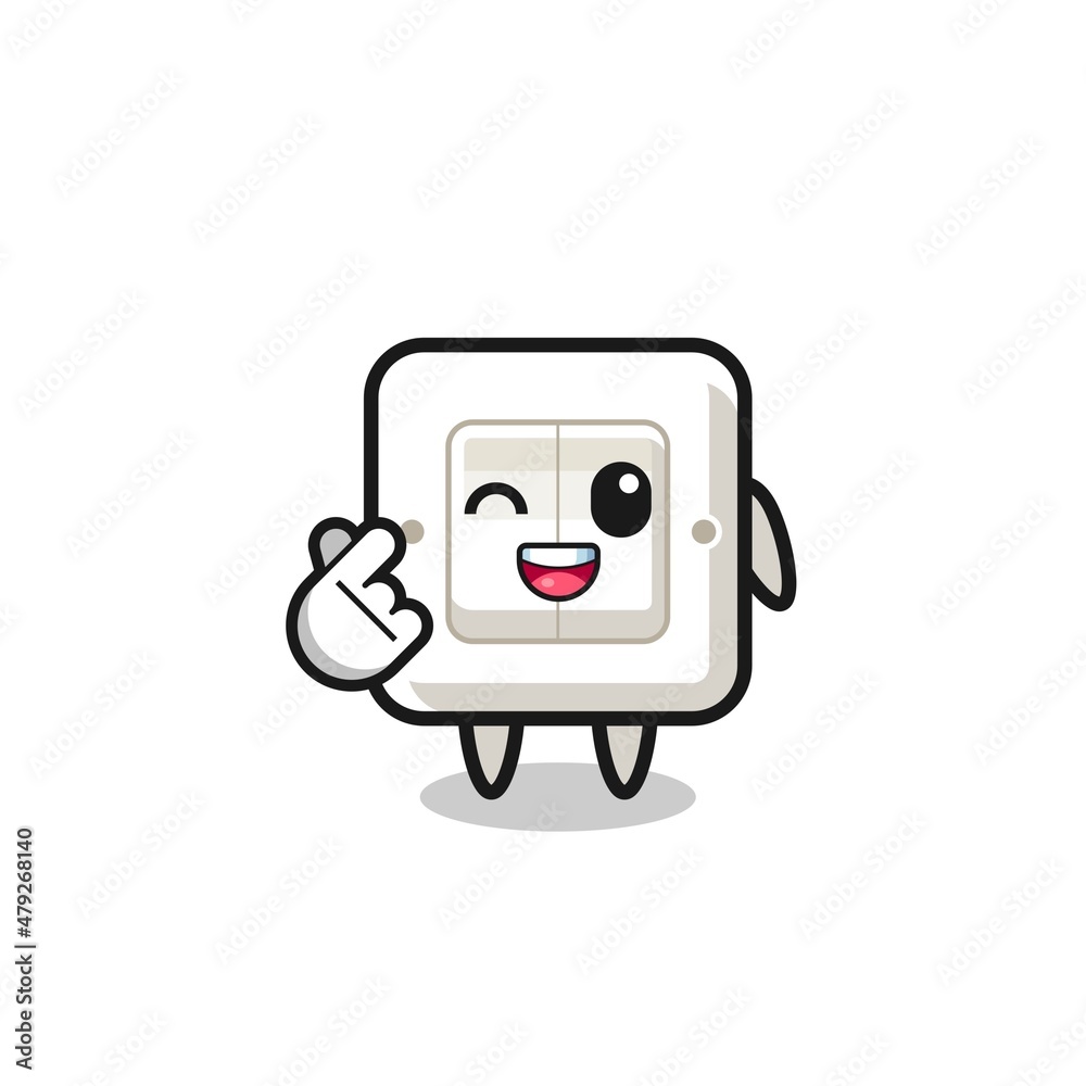 light switch character doing Korean finger heart light switch character doing Korean finger heart