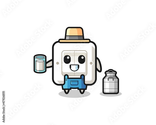 light switch cartoon as the dairy farmer