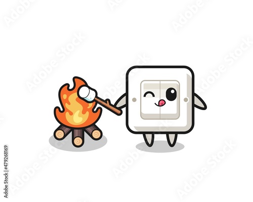light switch character is burning marshmallow