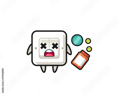 illustration of overdose light switch character