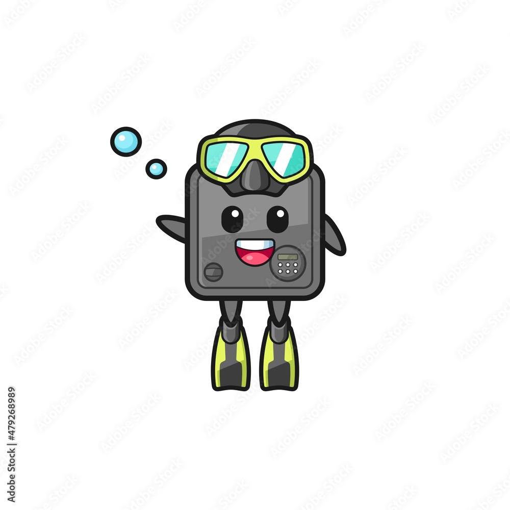 the safe box diver cartoon character the safe box diver cartoon character