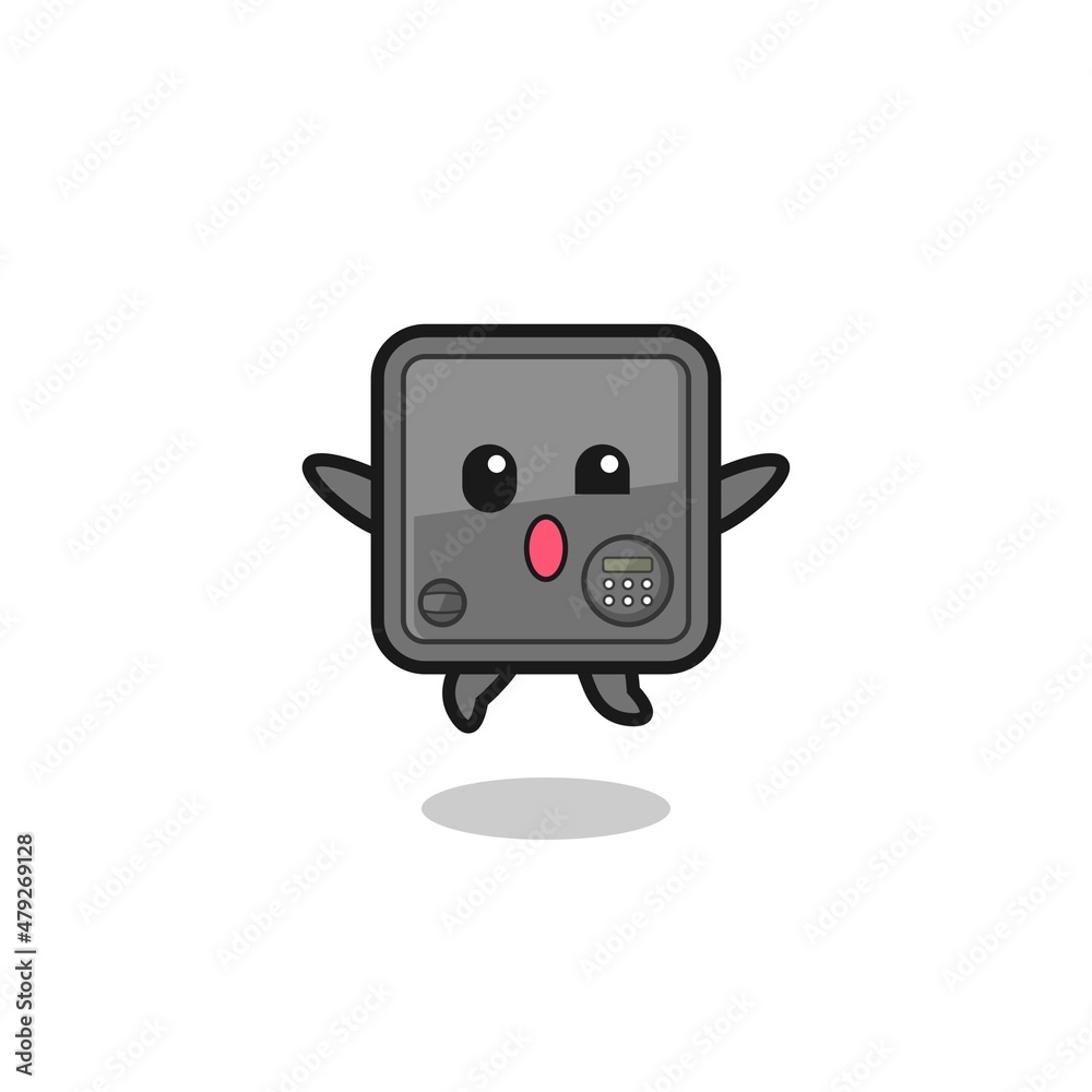 safe box character is jumping gesture