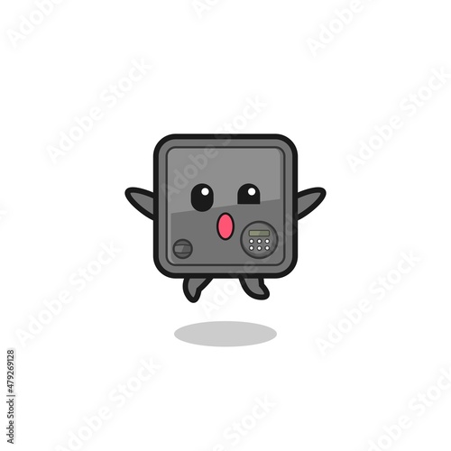 safe box character is jumping gesture