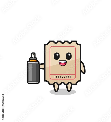 the cute ticket as a graffiti bomber