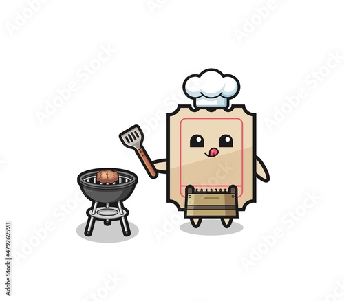 ticket barbeque chef with a grill