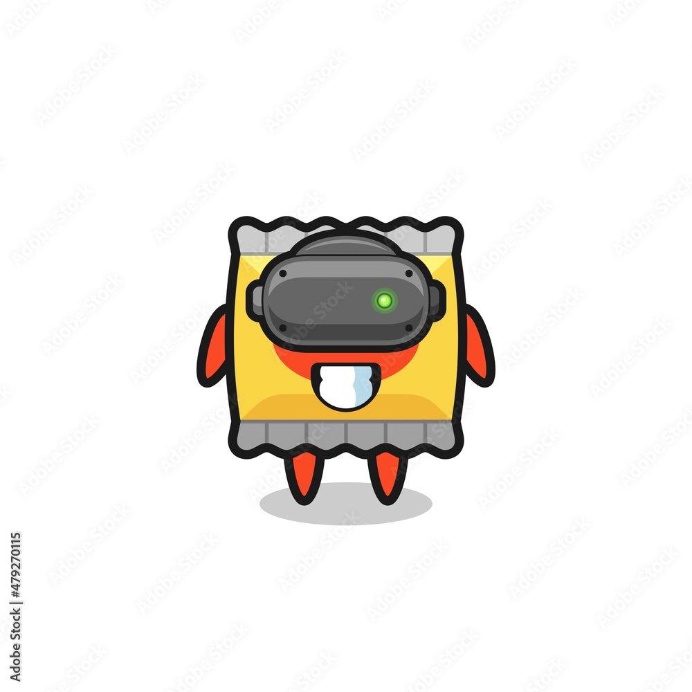cute snack using VR headset cute snack using VR headset