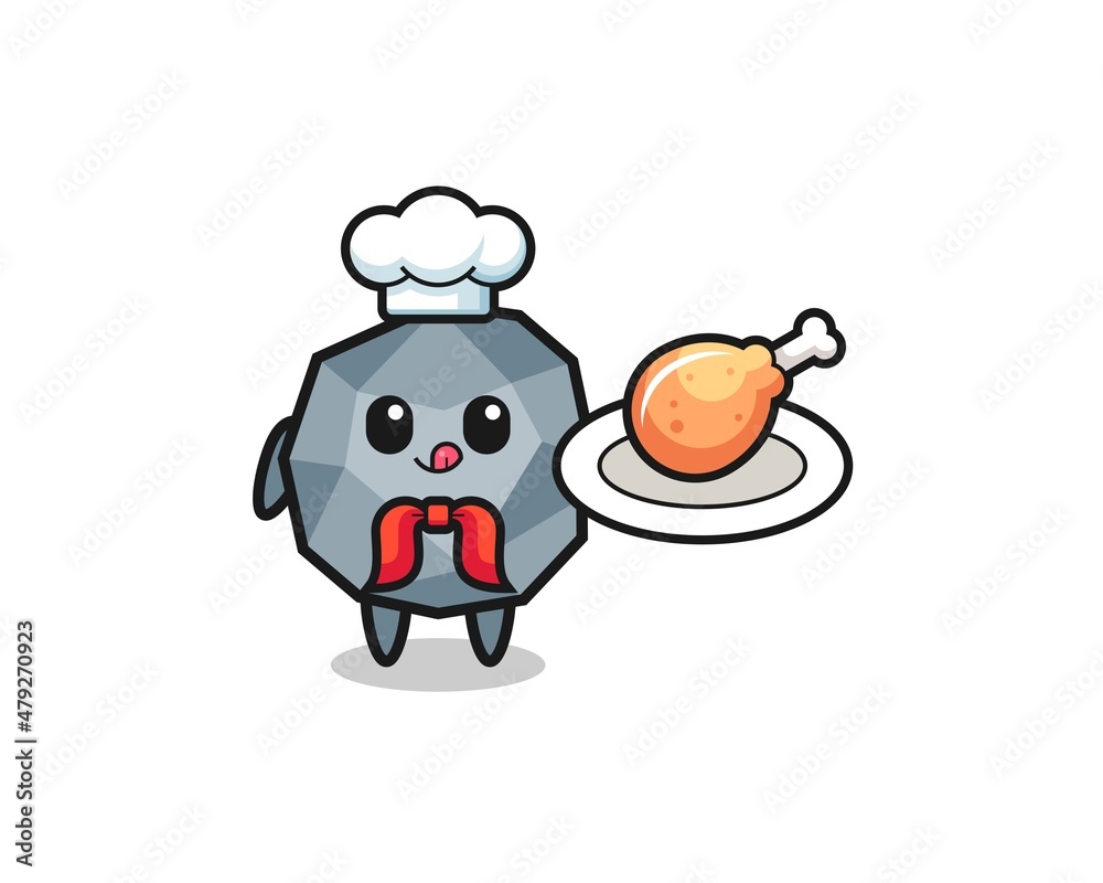 stone fried chicken chef cartoon character
