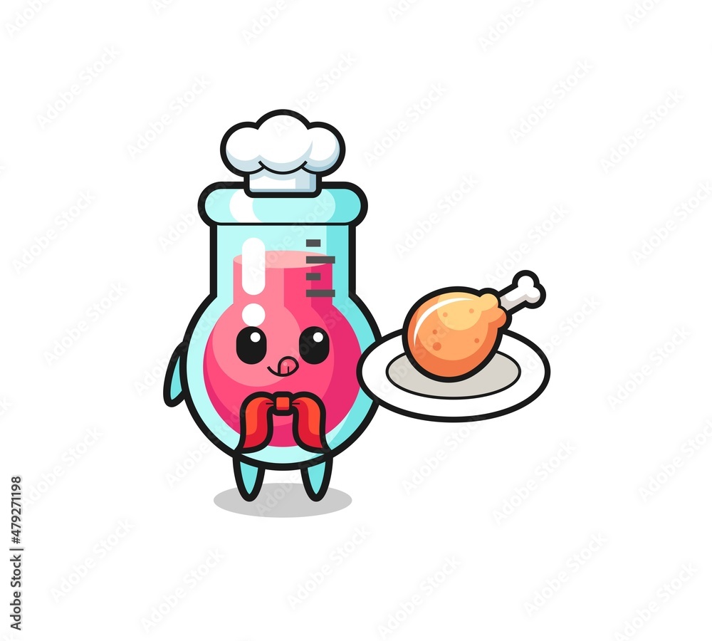 laboratory beaker fried chicken chef cartoon character laboratory beaker fried chicken chef cartoon character
