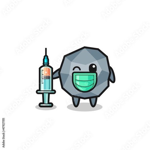 stone mascot as vaccinator