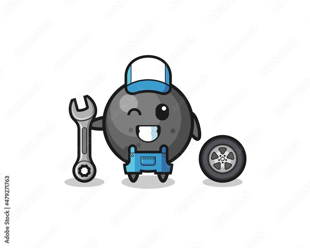 the cannon ball character as a mechanic mascot