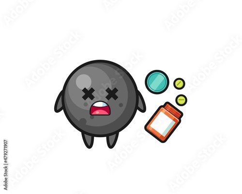 illustration of overdose cannon ball character