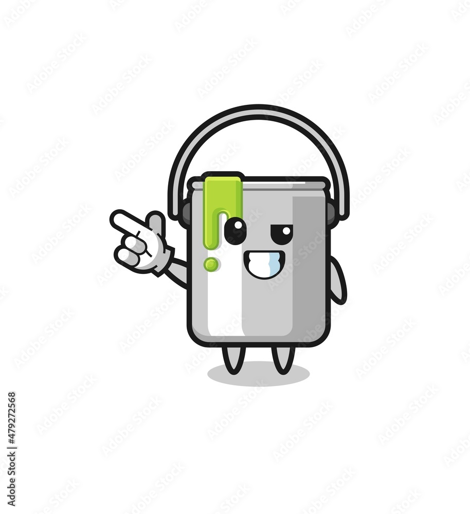 paint tin mascot pointing top left paint tin mascot pointing top left