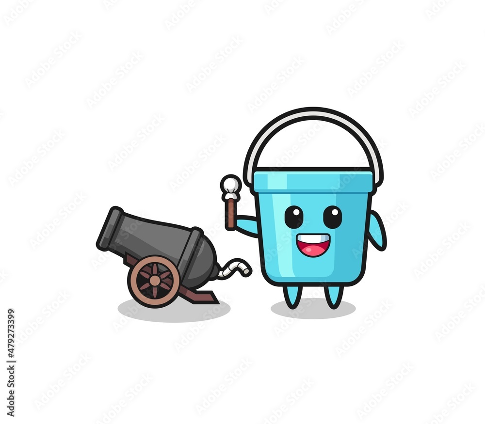 cute plastic bucket shoot using cannon. cute plastic bucket shoot using cannon.