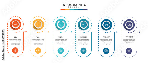 Steps business timeline infographic template design