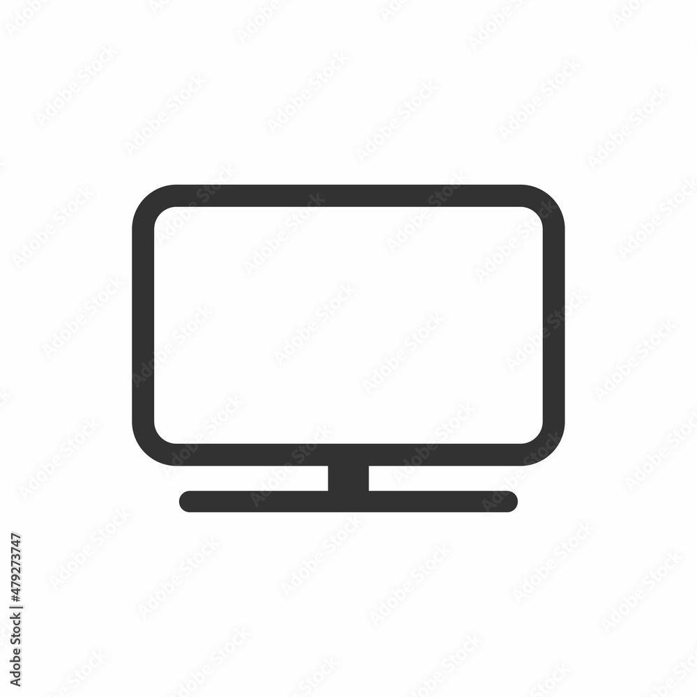 television or monitor outline icon on a white background television or monitor outline icon on a white background
