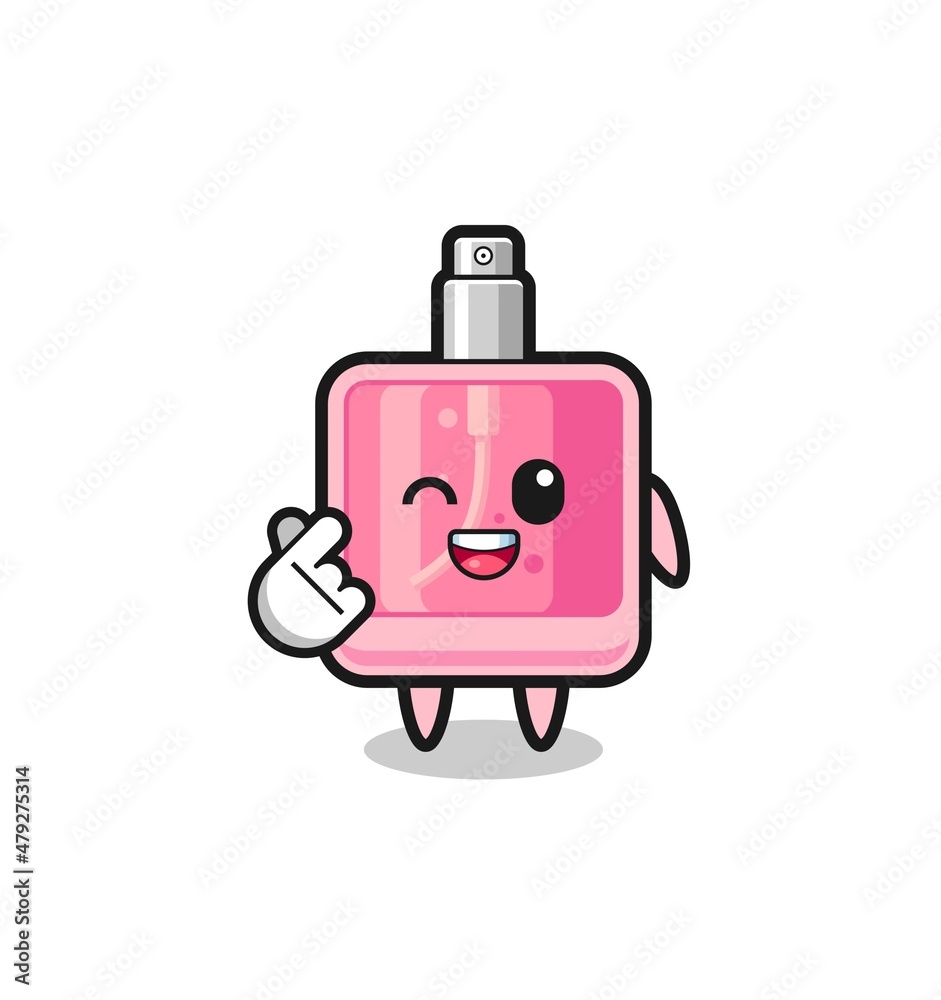 Obraz premium perfume character doing Korean finger heart
