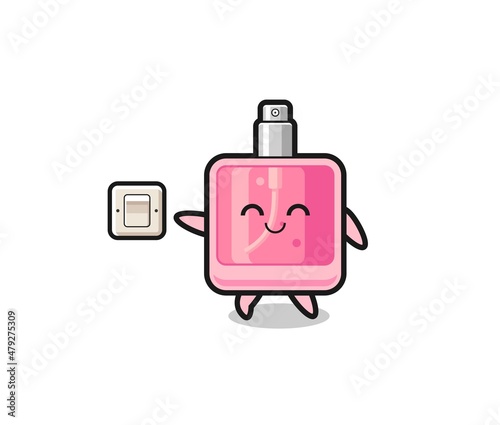cartoon perfume is turning off light