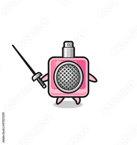 perfume earth cartoon as fencer mascot
