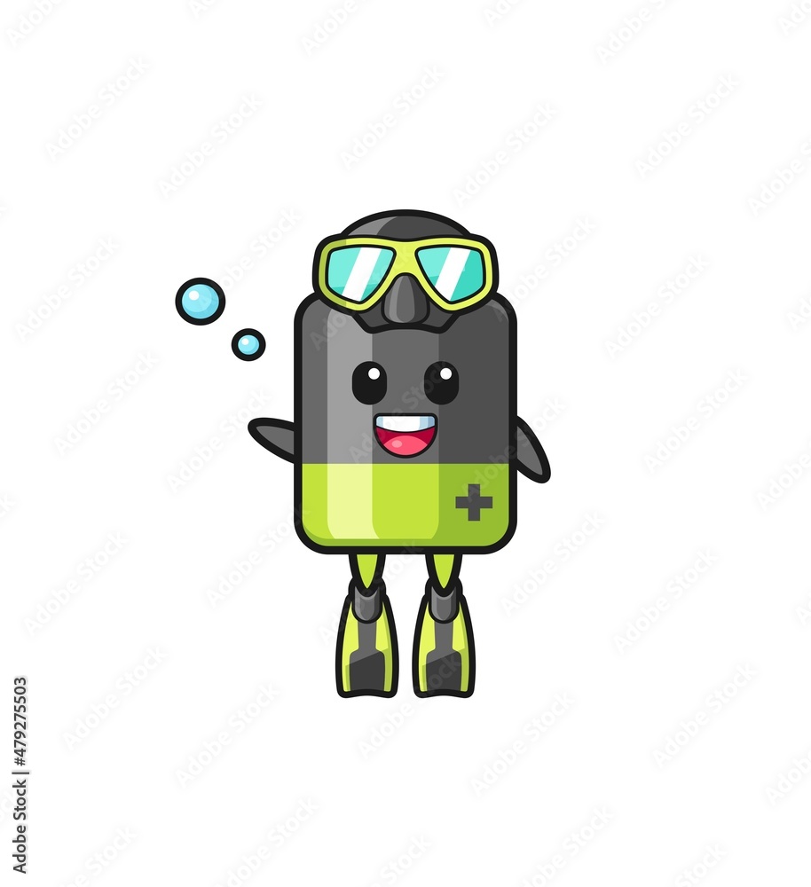 the battery diver cartoon character