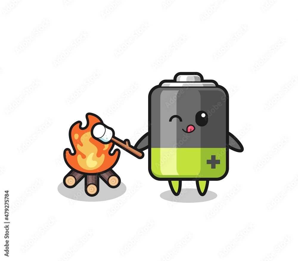 battery character is burning marshmallow battery character is burning marshmallow