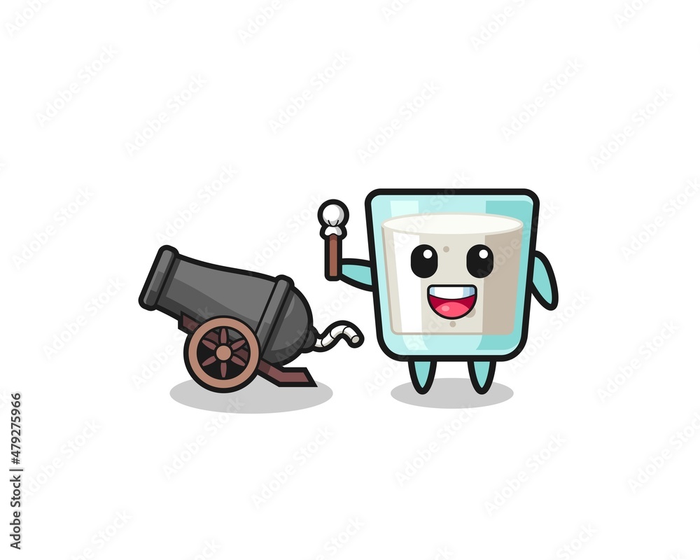 cute milk shoot using cannon