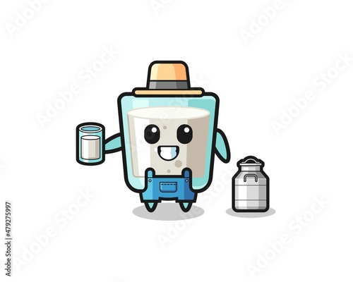milk cartoon as the dairy farmer