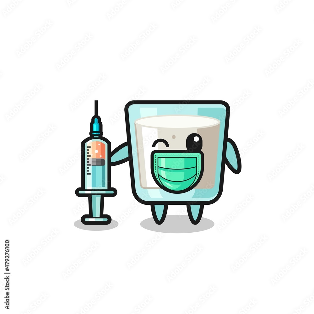 milk mascot as vaccinator milk mascot as vaccinator