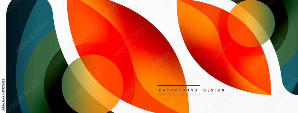 Creative geometric wallpaper. Minimal abstract background. Circle wave and round shapes composition vector illustration for wallpaper banner background or landing page Creative geometric wallpaper. Minimal abstract background. Circle wave and round shapes composition vector illustration for wallpaper banner background or landing page